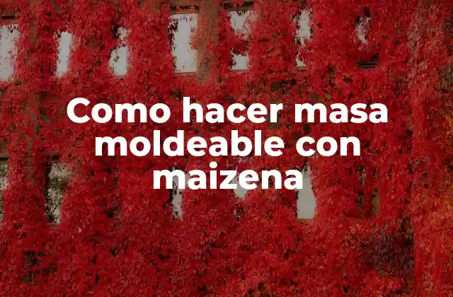 Como Hacer Masa Moldeable con Maizena
