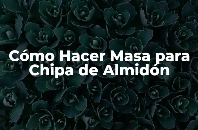 Cómo Hacer Masa para Chipa de Almidón
