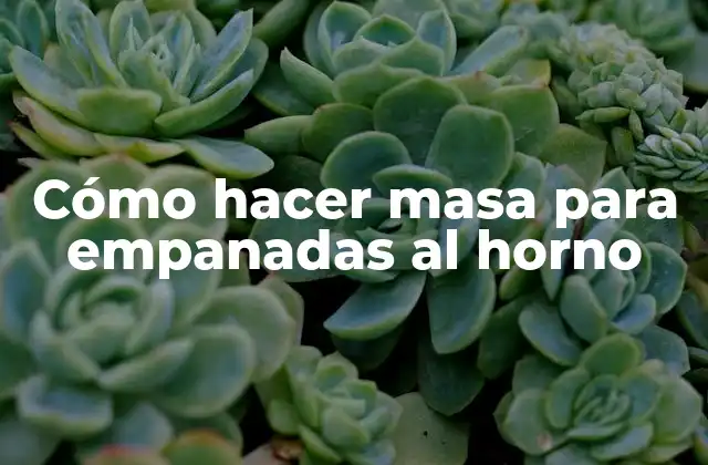 Cómo hacer masa para empanadas al horno