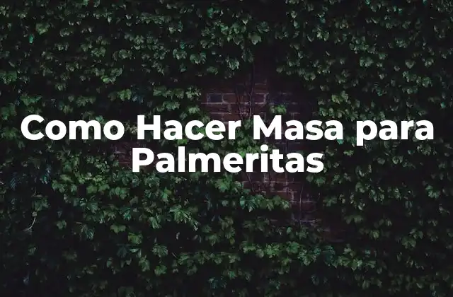 Como Hacer Masa para Palmeritas