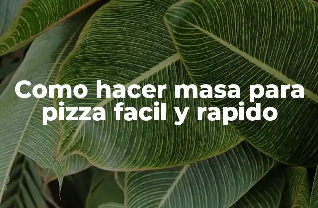 Como Hacer Masa para Pizza Facil y Rapido