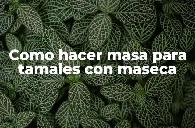 Como Hacer Masa para Tamales con Maseca