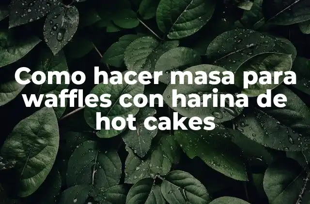 Como Hacer Masa para Waffles con Harina de Hot Cakes