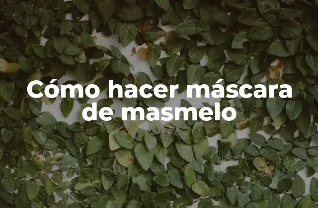 Cómo Hacer Máscara de Masmelo 2 Cómo hacer máscara de masmelo