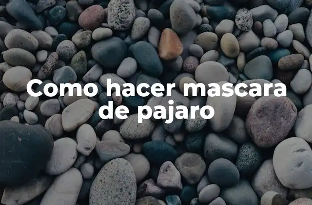 Como Hacer Mascara de Pajaro