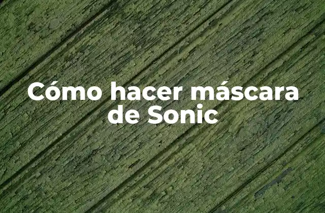 Cómo Hacer Máscara de Sonic