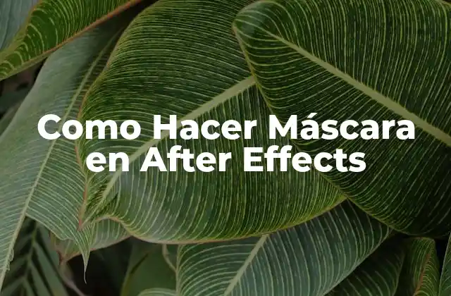 Como Hacer Máscara en After Effects