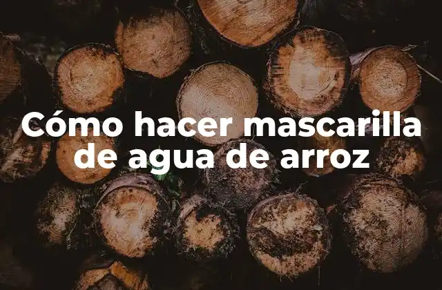 Cómo Hacer Mascarilla de Agua de Arroz