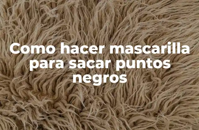 Como Hacer Mascarilla para Sacar Puntos Negros