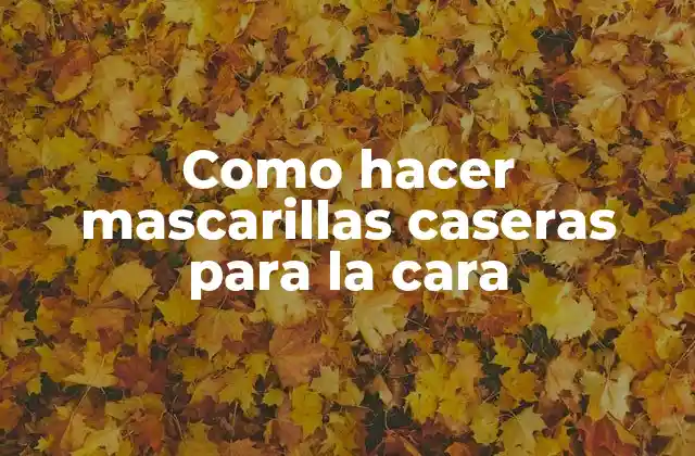 Como Hacer Mascarillas Caseras para la Cara