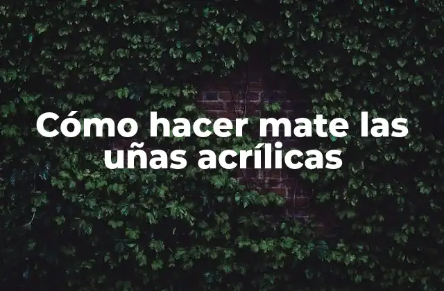 Cómo Hacer Mate las Uñas Acrílicas