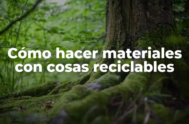 Cómo Hacer Materiales con Cosas Reciclables