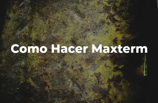 Como Hacer Maxterm 2 Que es un Maxterm y para que Sirve