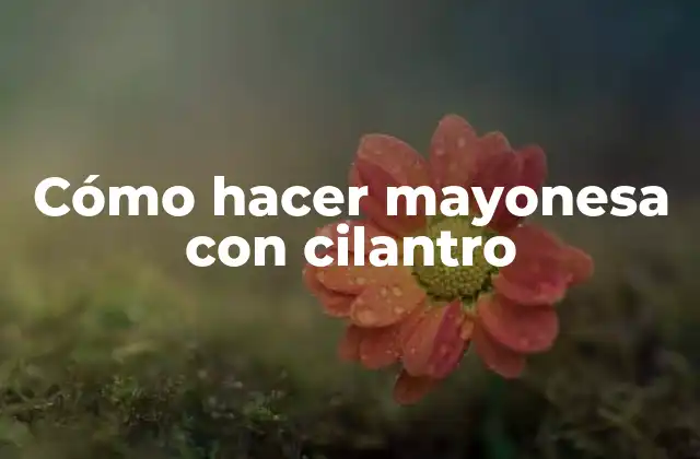 Cómo Hacer Mayonesa con Cilantro