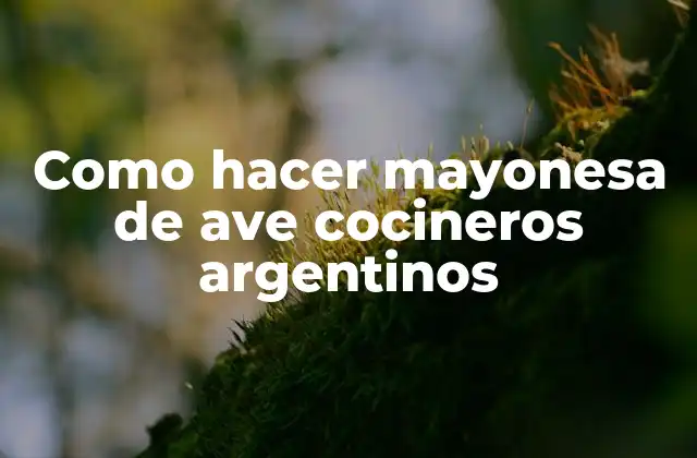 Como Hacer Mayonesa de Ave Cocineros Argentinos