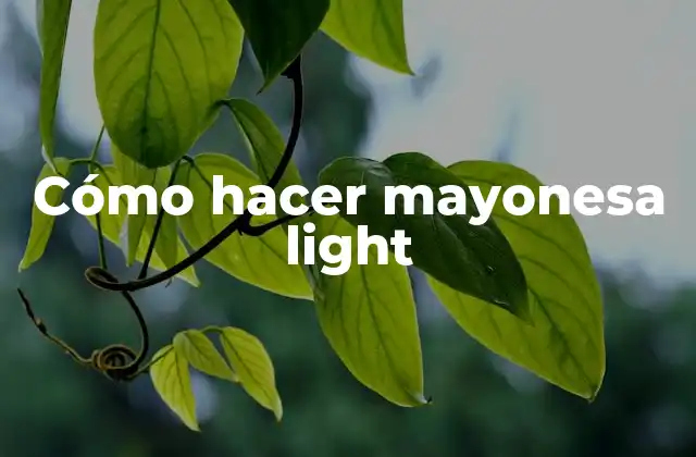 Cómo Hacer Mayonesa Light 2 Cómo hacer mayonesa light