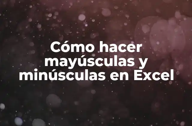 Cómo Hacer Mayúsculas y Minúsculas en Excel
