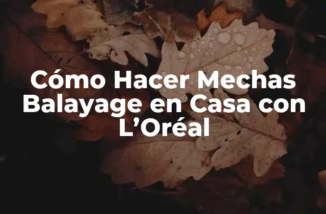 Cómo Hacer Mechas Balayage en Casa con L’oréal