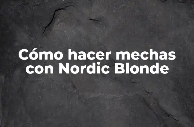 Cómo Hacer Mechas con Nordic Blonde