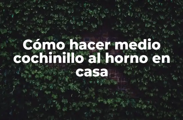 Cómo Hacer Medio Cochinillo Al Horno en Casa