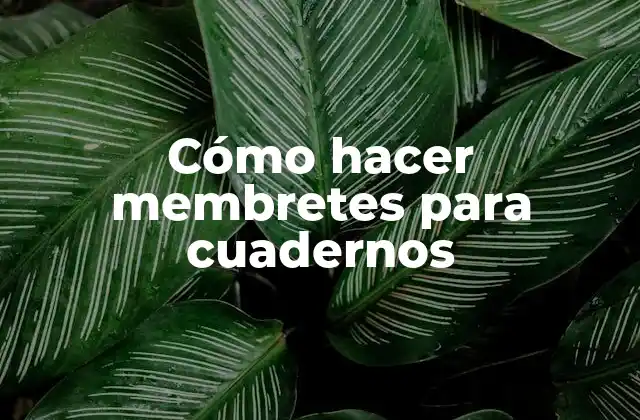Cómo Hacer Membretes para Cuadernos
