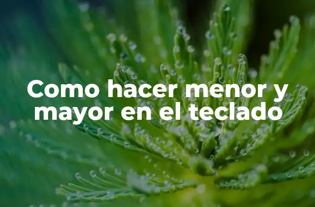 Como Hacer Menor y Mayor en el Teclado