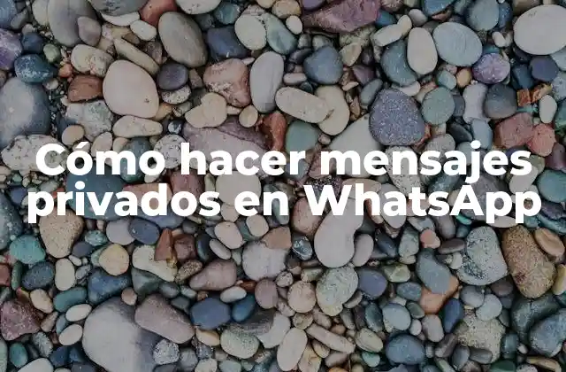 Cómo Hacer Mensajes Privados en Whatsapp