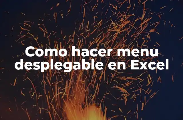 Como Hacer Menu Desplegable en Excel