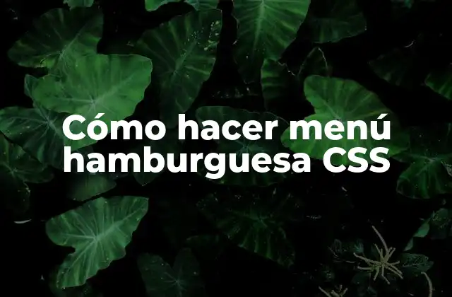 Cómo Hacer Menú Hamburguesa Css 2 Cómo hacer menú hamburguesa CSS