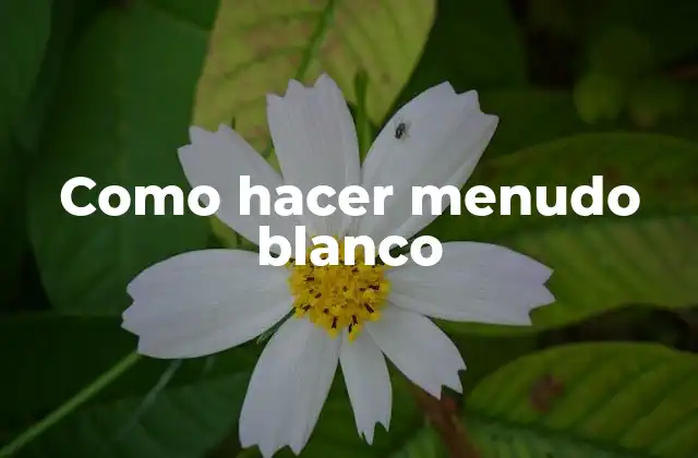 Como Hacer Menudo Blanco