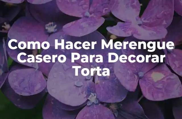 Qué es el Merengue Casero y Cómo se Usa