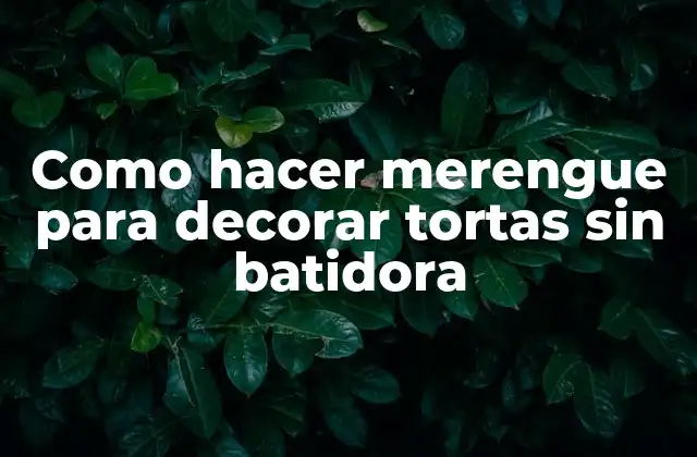 Como Hacer Merengue para Decorar Tortas sin Batidora 2 ¿Qué es el merengue y para qué sirve?