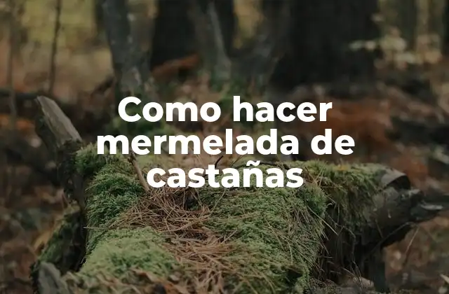 Como Hacer Mermelada de Castañas