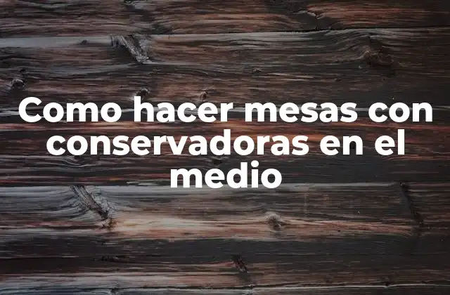 Como Hacer Mesas con Conservadoras en el Medio