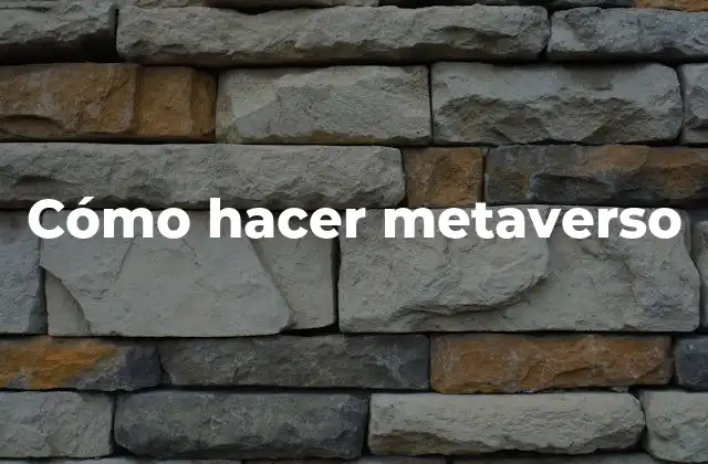 Cómo Hacer Metaverso