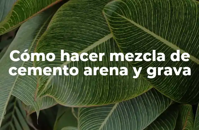 Cómo Hacer Mezcla de Cemento Arena y Grava