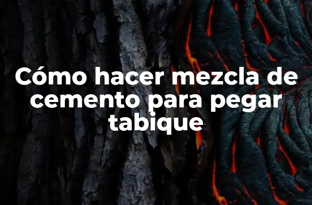 Cómo Hacer Mezcla de Cemento para Pegar Tabique
