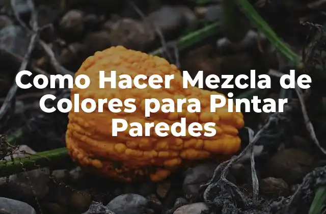 Como Hacer Mezcla de Colores para Pintar Paredes