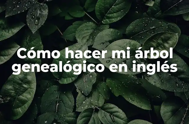 Cómo Hacer Mi Árbol Genealógico en Inglés