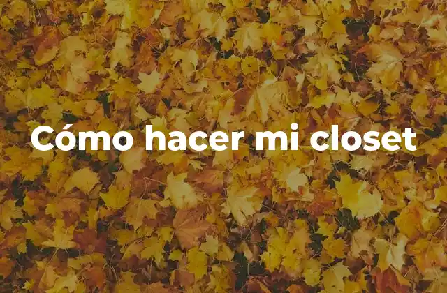 Cómo Hacer Mi Closet