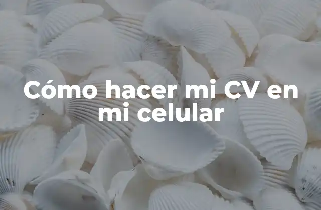 Cómo Hacer Mi Cv en Mi Celular