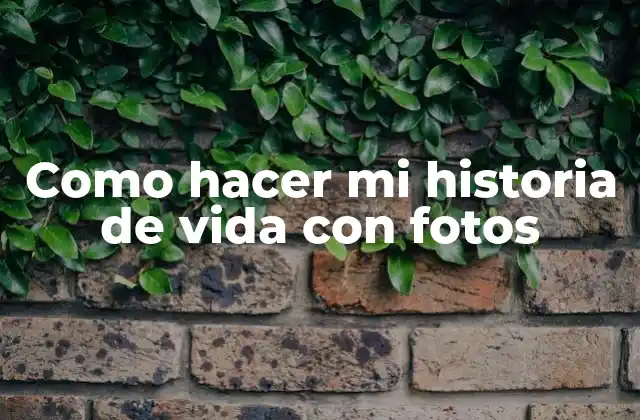 Como Hacer Mi Historia de Vida con Fotos