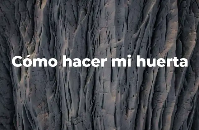 ¿Qué es una huerta y para qué sirve?