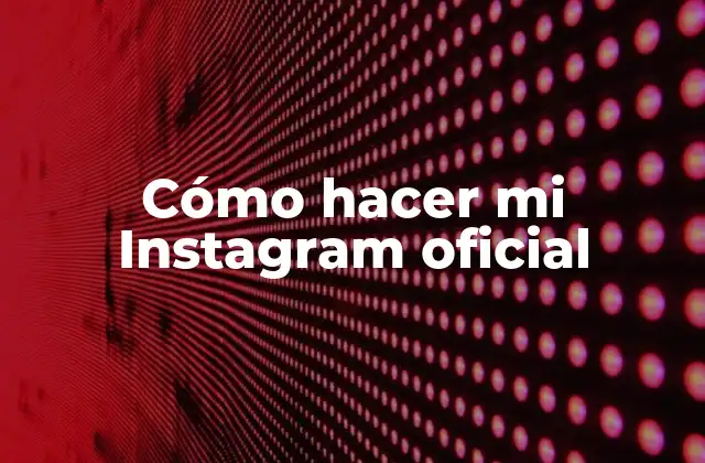 Cómo Hacer Mi Instagram Oficial