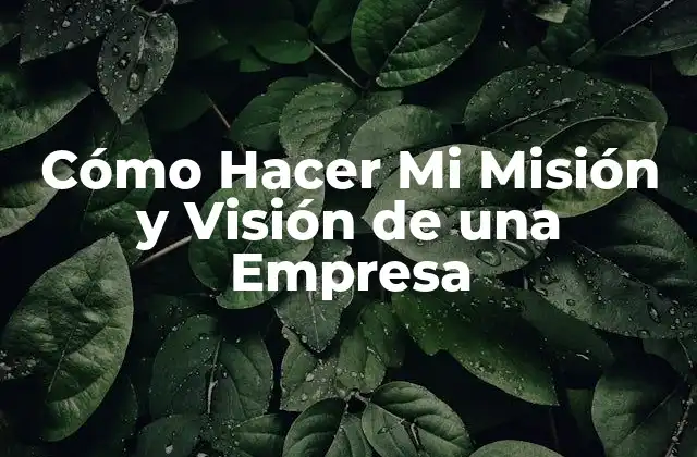 Cómo Hacer Mi Misión y Visión de una Empresa