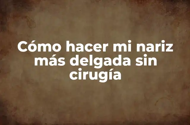 Cómo Hacer Mi Nariz Más Delgada sin Cirugía