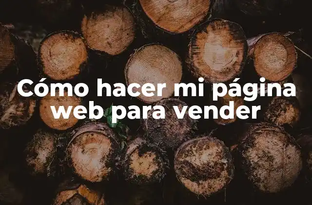 Cómo Hacer Mi Página Web para Vender