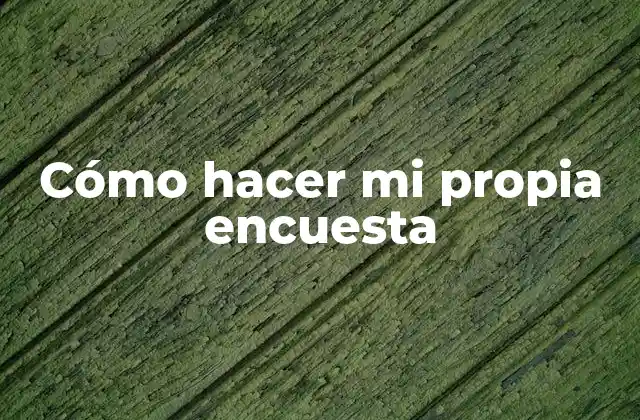 Cómo Hacer Mi Propia Encuesta