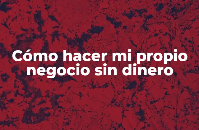 Cómo hacer mi propio negocio sin dinero