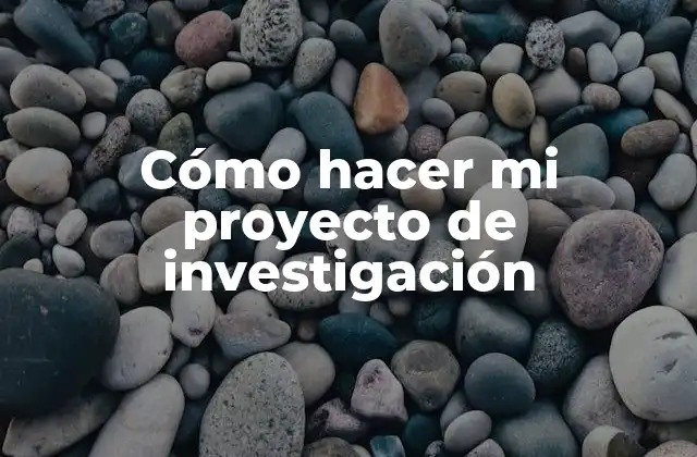 Cómo Hacer Mi Proyecto de Investigación
